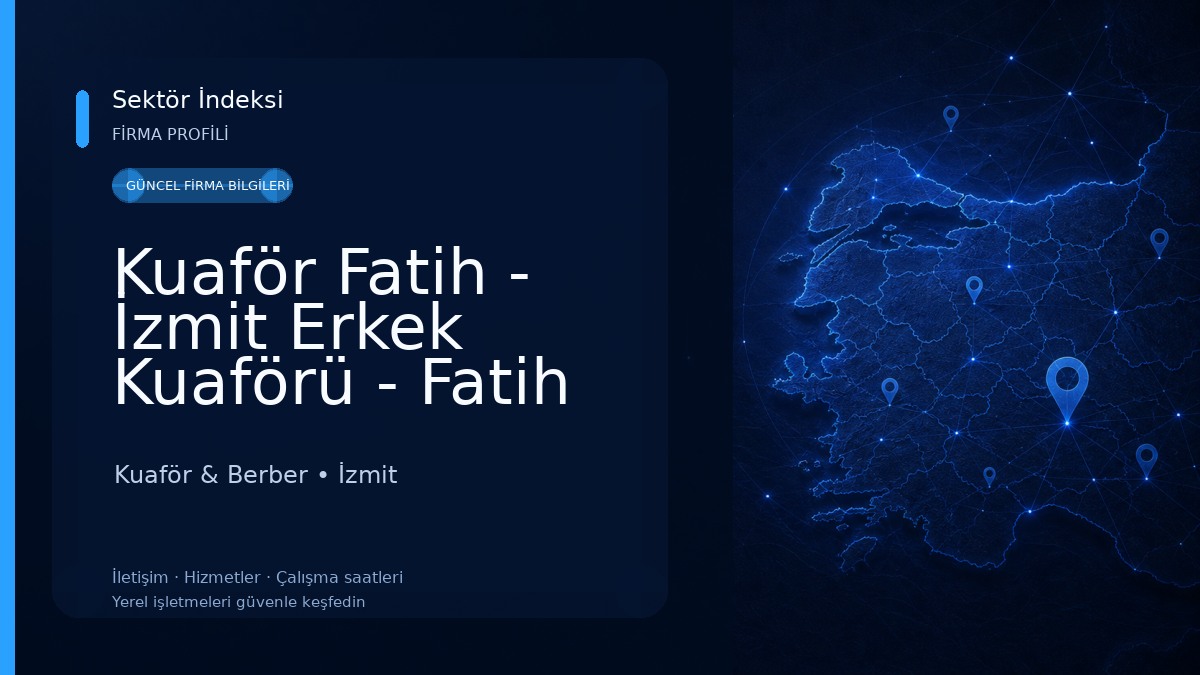 Kuaför Fatih - İzmit Erkek Kuaförü - Fatih Tekindağ