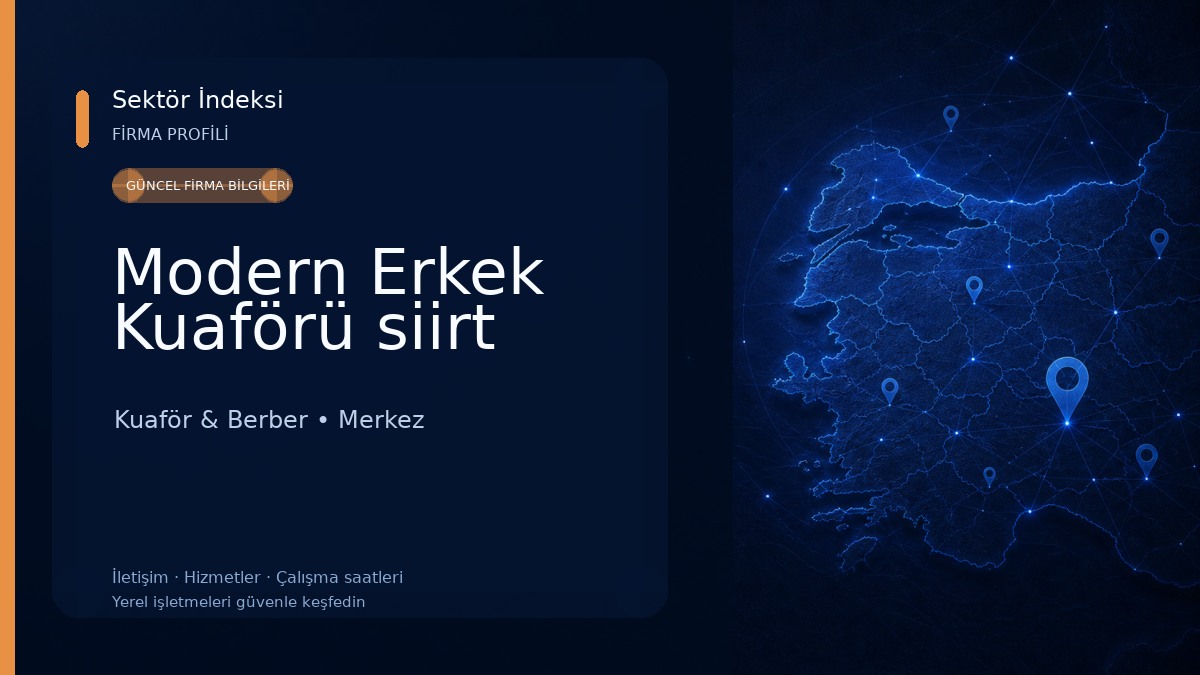 Modern Erkek Kuaförü siirt Kuaför & Berber